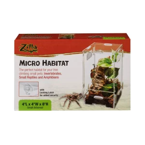 Zilla Micro Habitat Acrylic Terrarium Arboreal with Locking Latch Enclosures for Insects