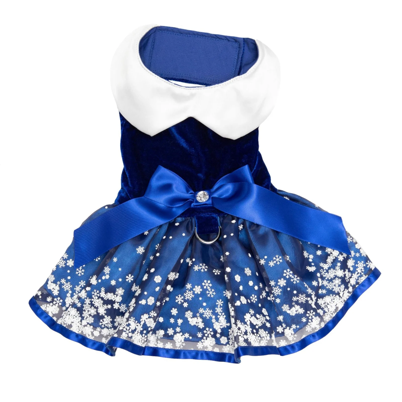Snowflakes Holiday Dog Harness Dress with Matching Leash - Image 2