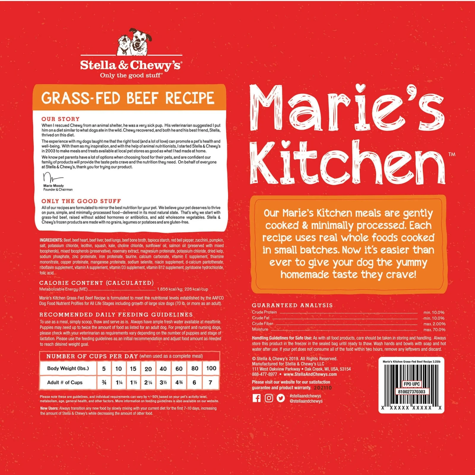 Stella & Chewy's Frozen Dog Food Marie's Kitchen Beef - 3.25 lbs - Image 2
