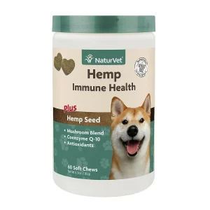 Naturvet Hemp Immune Health Plus Hemp Seed Soft Chew Supplements - 60 ct Jar