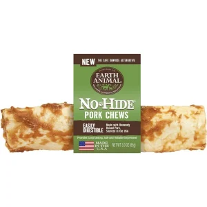 Earth Animal Dog Chews NO HIDE Pork - 11 Inches - 12 Count