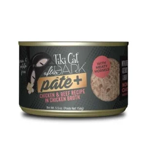 Tiki Cat After Dark Pate+ Grain-Free Chicken and Beef in Broth Adult Canned Cat Food