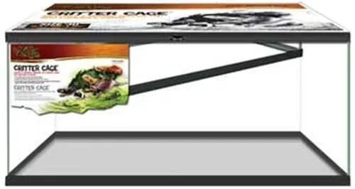 Zilla Critter Cage Breeder Glass Terrarium with Enclosures - Black