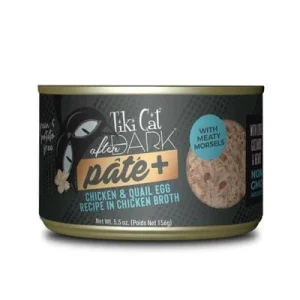 Tiki Cat After Dark Pate+ Grain-Free Chicken and Quail Egg in Broth Adult Canned Cat Food