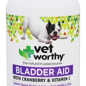 Vet Worthy Bladder Aid Chewable Dog Tablets - 75 ct Capsule Bottle