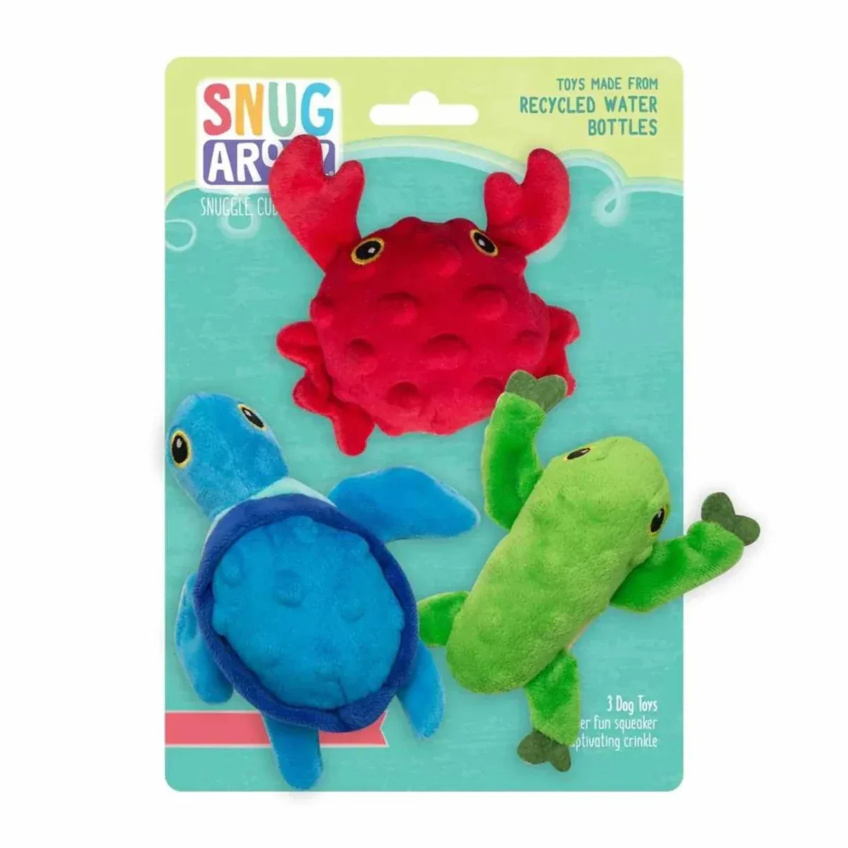 SnugArooz Lil Ocean Buddies Plush Dog Toys, 3-Pack