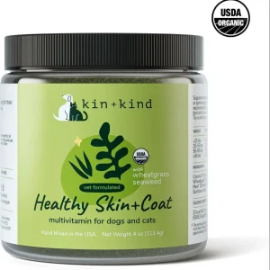 KIN + KIND Raw Superfood Supplements Healthy Skin and Coat Cat and Dog - 4 oz Jar