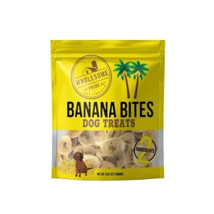 Wholesome Pride Banana Bites Dog Dehydrated Treats - 8 oz Bags