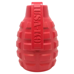 USA-K9 Grenade Durable Rubber Chew Dog Toy & Treat Dispenser
