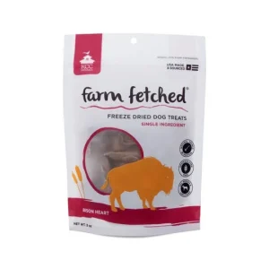 KCC Naturals Farms Bison Heart Freeze-Dried Dog Treats - 3 oz Package