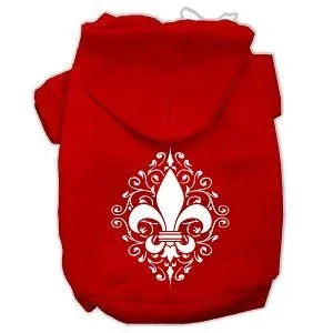 Henna Fleur De Lis Screen Print Dog Hoodie - Image 2