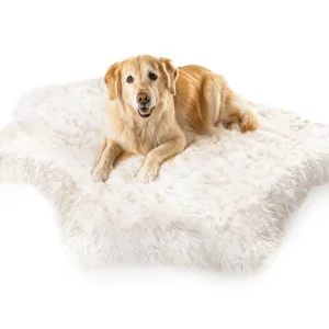 PupRug™ Animal Print Memory Foam Dog Bed Cover - Polar Bear Faux Hide (Bed Not Included)