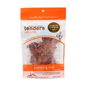 Earth Animal Dog Jerky Treats Tenders Mellow Chicken - 4 Oz