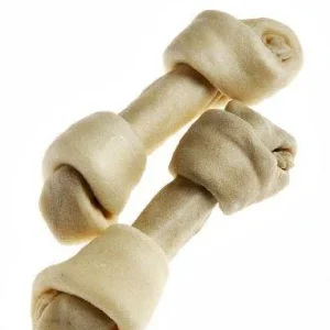 Tasman's Natural Pet Bison Rawhide 6" - 7" Medium Bones Dog Natural Chews - 2 Pack