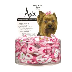 Aria Pretty In Pink Bow Canister 48Pc