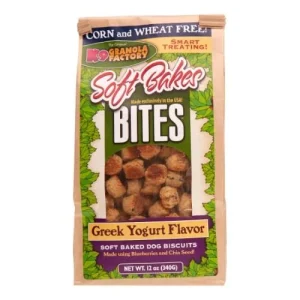 K9 Granola Granola Soft Bakes BITES Greek Yogurt with Blueberries & Chia Seed 12oz Baked Dog Treats -