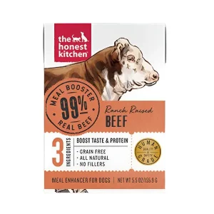 Honest Kitchen Booster Beef Meal Wet Dog Food - 5.5 Oz - Case of 12