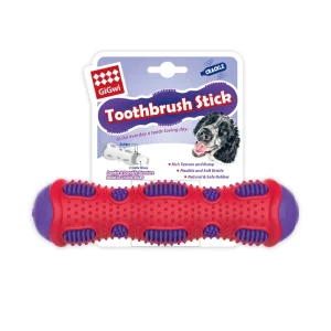 GiGwi Toothbrush Stick with Crackle Toy for Dogs(Red & Purple)