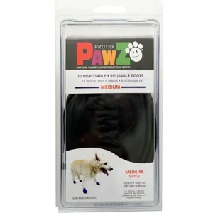 Protex PawZ Disposable and Reusable Boots for Dogs (Black)