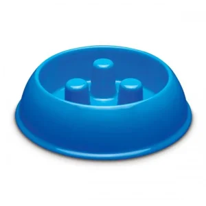 PS Plastic Slow-Feeder Bowl 40 oz Blue
