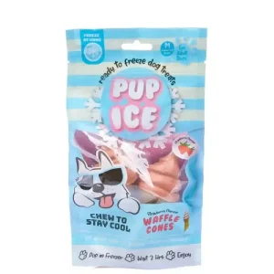 Pup Ice Vanilla and Peanut Butter Flavoured Waffle Cones Dog Treat