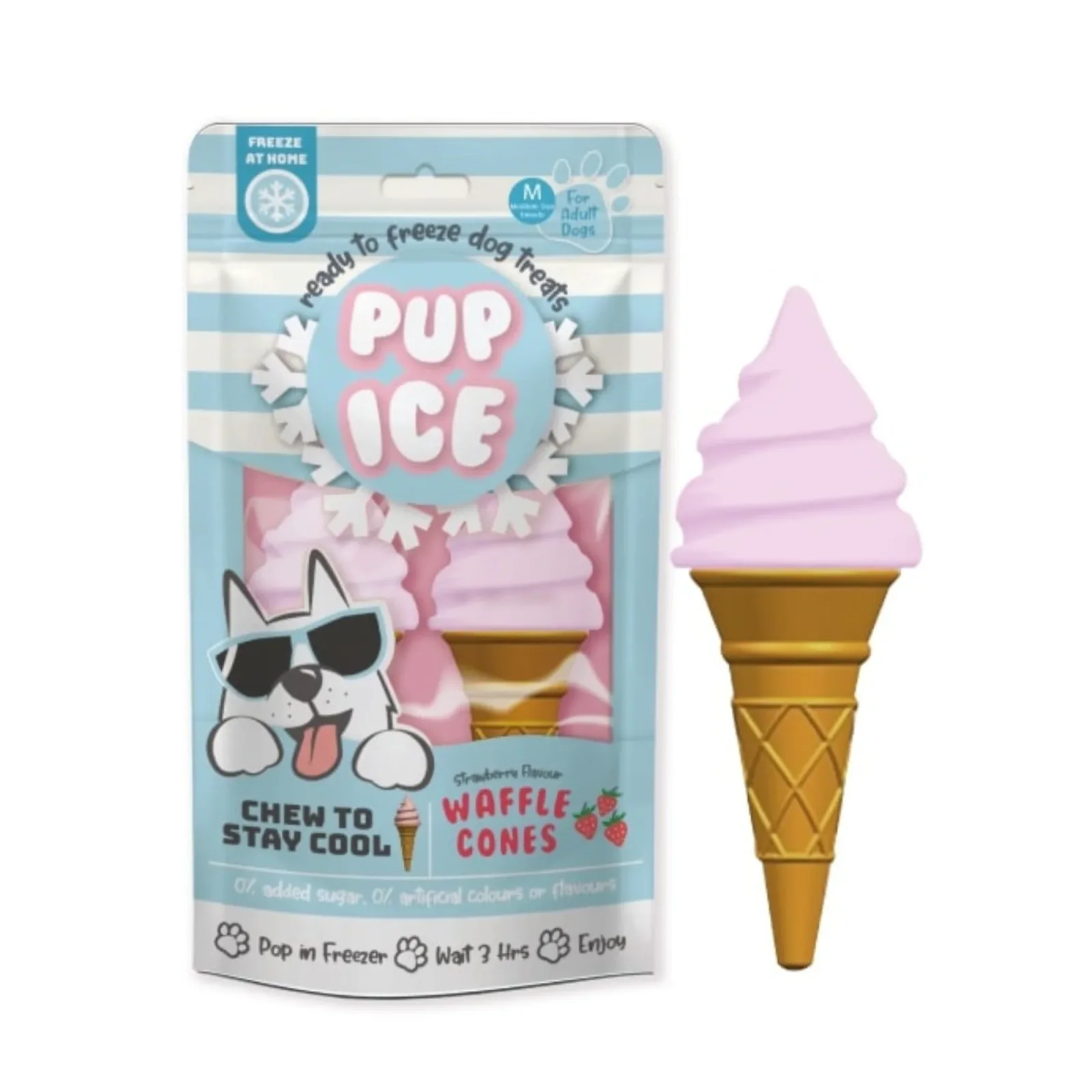 Pup Ice Waffle Cone Strawberry 2 ct