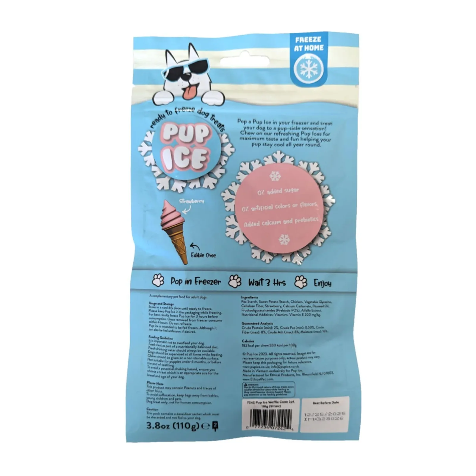 Pup Ice Waffle Cone Strawberry 2 ct - Image 2