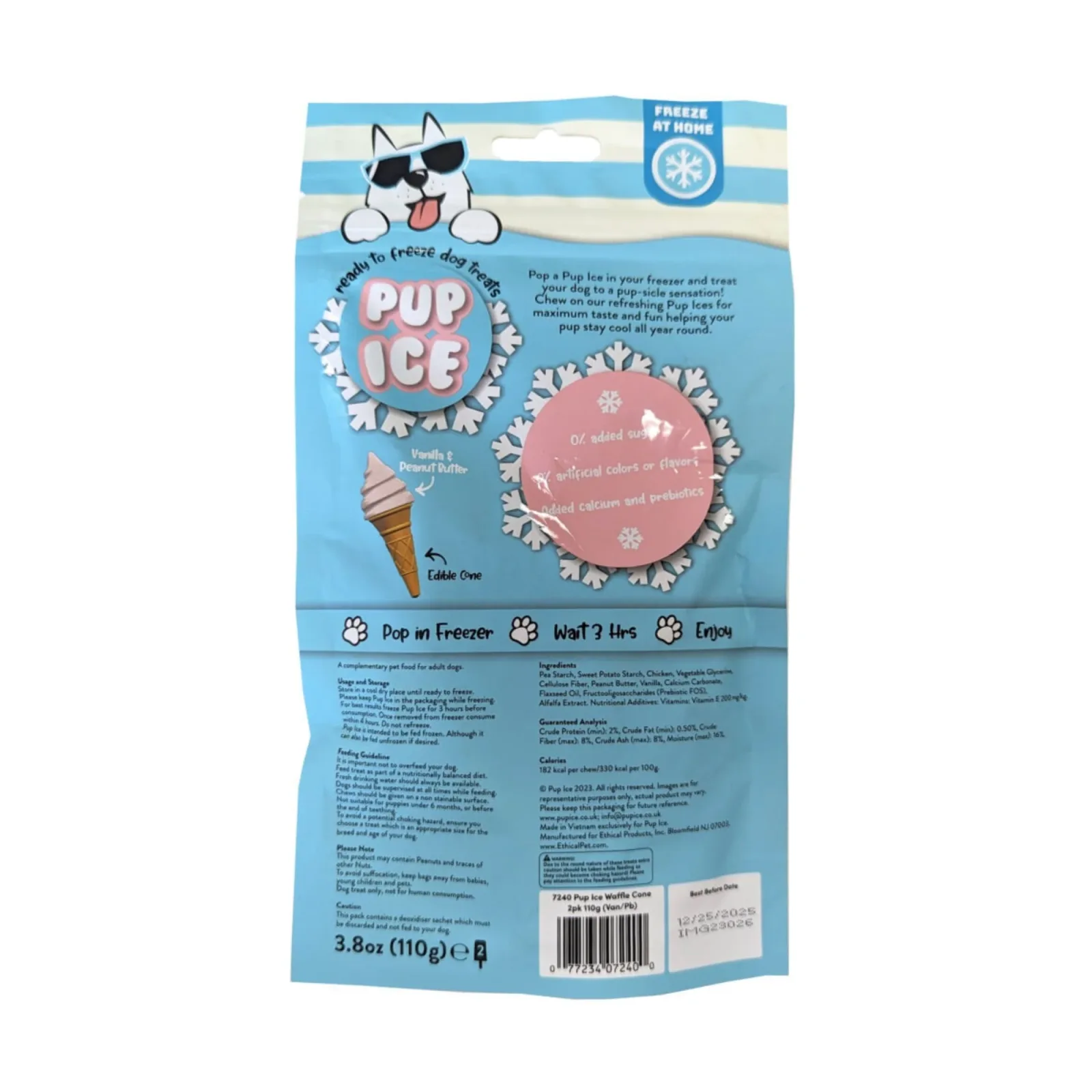 Pup Ice Waffle Cone Vanilla/Peanut Butter 2 ct - Image 2