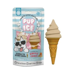 Pup Ice Waffle Cone Vanilla/Peanut Butter 2 ct