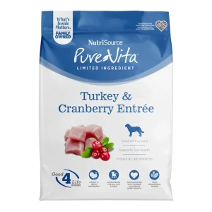 Pure Vita Dog Turkey & Cranberry Dry Dog Food 4 lb