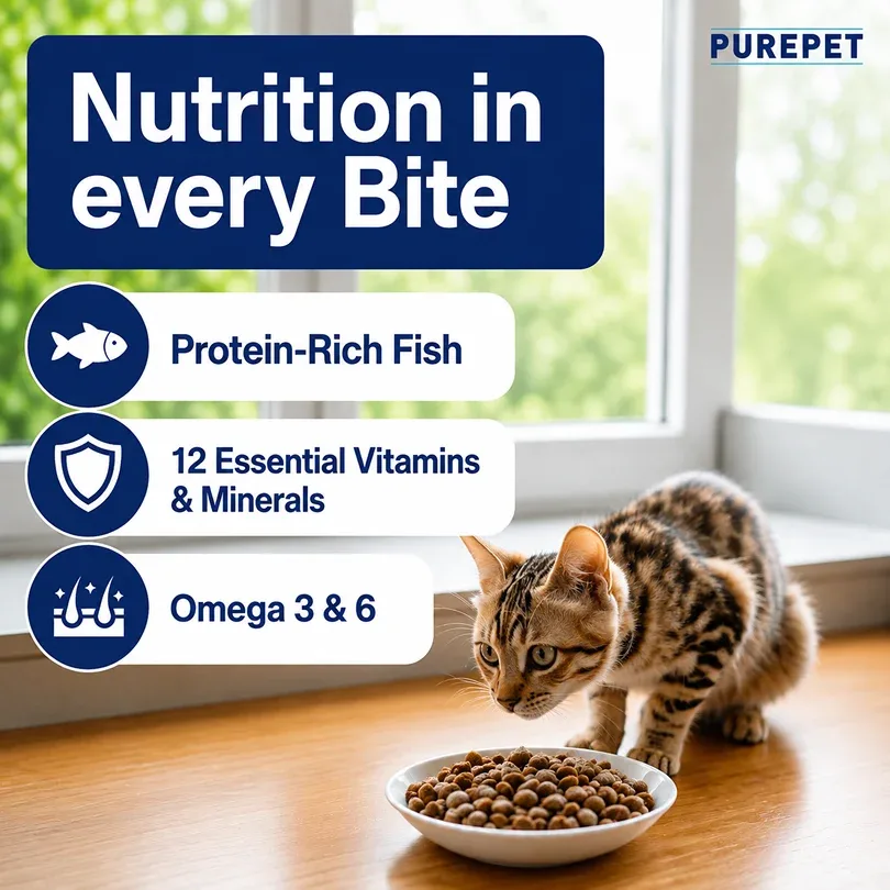 Purepet Ocean Fish Adult Cat Dry Food - Image 2