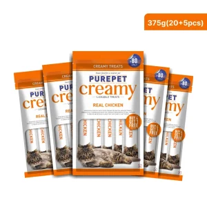 Purepet Real Chicken Lickable Creamy Treats for Cats