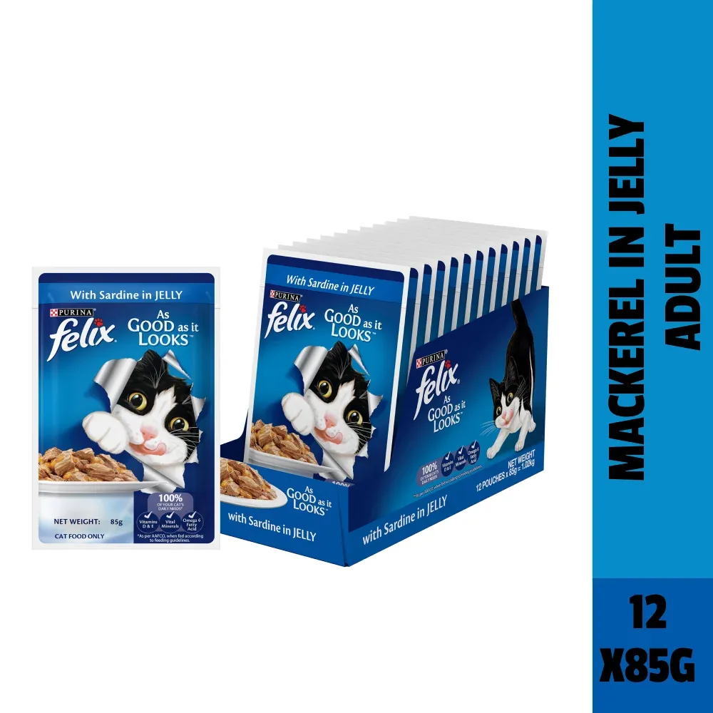Purina Felix with Sardine and Salmon in Jelly Adult Cat Wet Food - Image 2