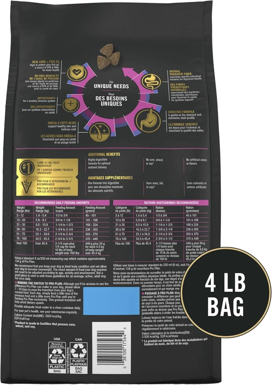 Purina Pro Plan Sensitive Skin & Sensitive Stomach Lamb & Oat Meal Formula - Image 2
