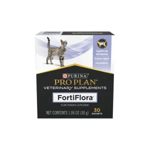 Purina Pro Plan Veterinary Diets FortiFlora Powder Probiotic Digestive Supplement for Cats, 30 ct