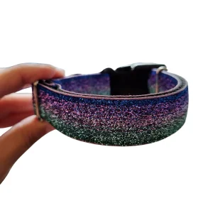 Purple Ombre Glitter Nylon Dog Collar