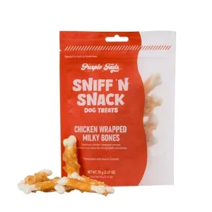 Purple Tails Sniff N Snack Chicken Wrapped Milky Bones Dog Treat