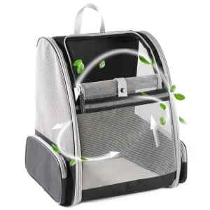 QPets Expandable Backpack for Dogs and Cats (Grey)