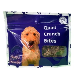 Quail Crunch Bites: Gourmet Dehydrated Dog Treats with Quail Meat & Shells | Premium Healthy Dog Treats for Training