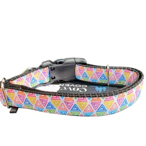 Rainbow Doodles Nylon Dog Collar
