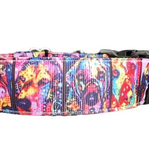 Rainbow Pup Portraits Nylon Dog Collar