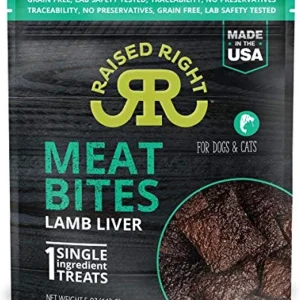 Raised Right Dog Cat Meaty Bites Lamb, 5 oz each, Case of 6