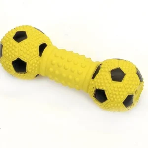 Rascals Latex Soccer Dumbbell Dog Toy, Yellow, 5.5 in