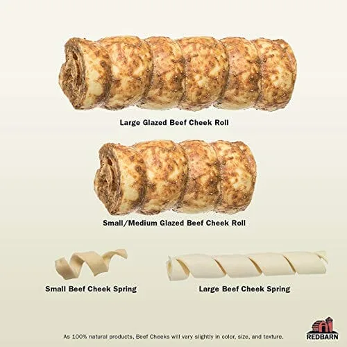 Red Barn Beef Glazed Cheek Rolls Natural Dog Chews - Large - 12 Count - Image 2