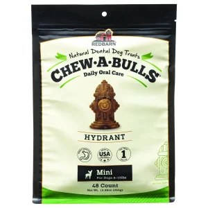 Red Barn Dog Chew-A-Bull Hydrant Dental Dog Chews - Mini - 48 Pack