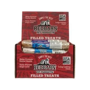 Red Barn Dog Filled Rawhide Peanut Butter Rawhide Dog Treats - 24 Count