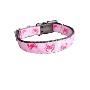 Red Crabs Nylon Dog Collar