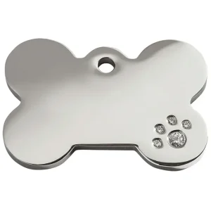 Red Dingo Diamante Bone Pet ID Dog Tags