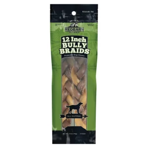 REDBARN Dog Bully Stick Braided, 12 in., 2-Count