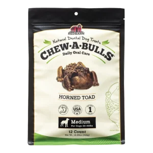 Redbarn Pet Products Chew-A-Bulls Dental Dog Treat Toad Medium, 12 ct